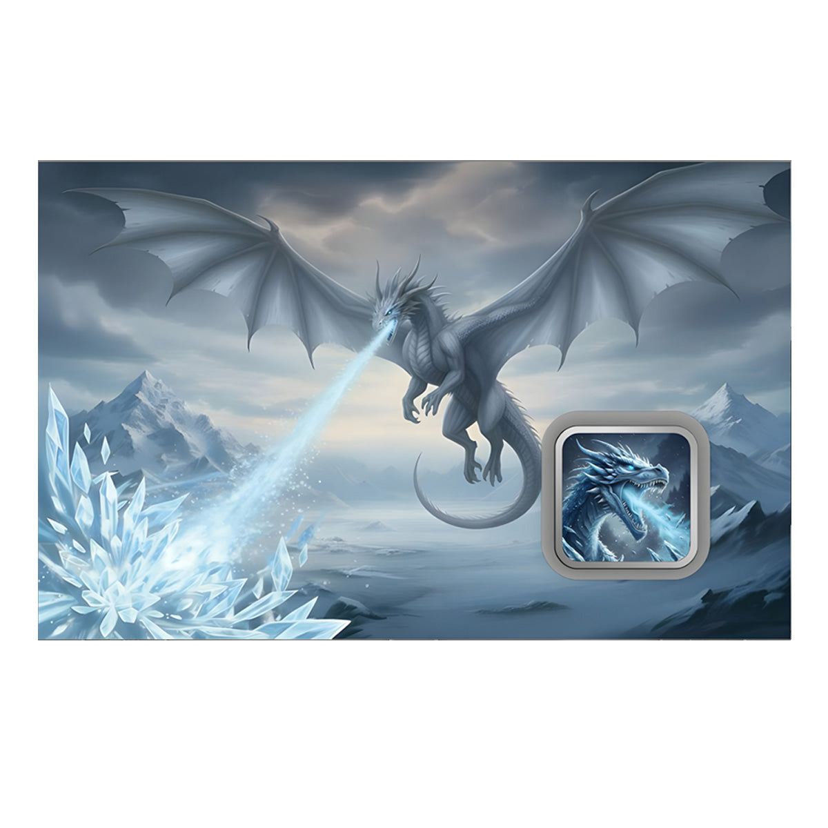 Ice Dragon 1 GRAM .999 Fine Silver Bar in Card (No Tax)