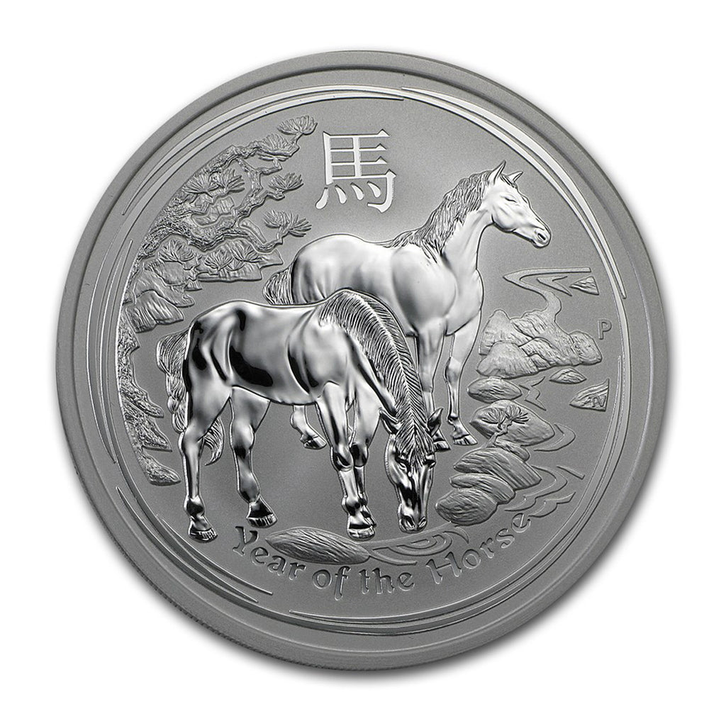 2014 Australia $8 Year of the Horse 5oz .999 Silver (No Tax) - Capsule Scr/Scuff