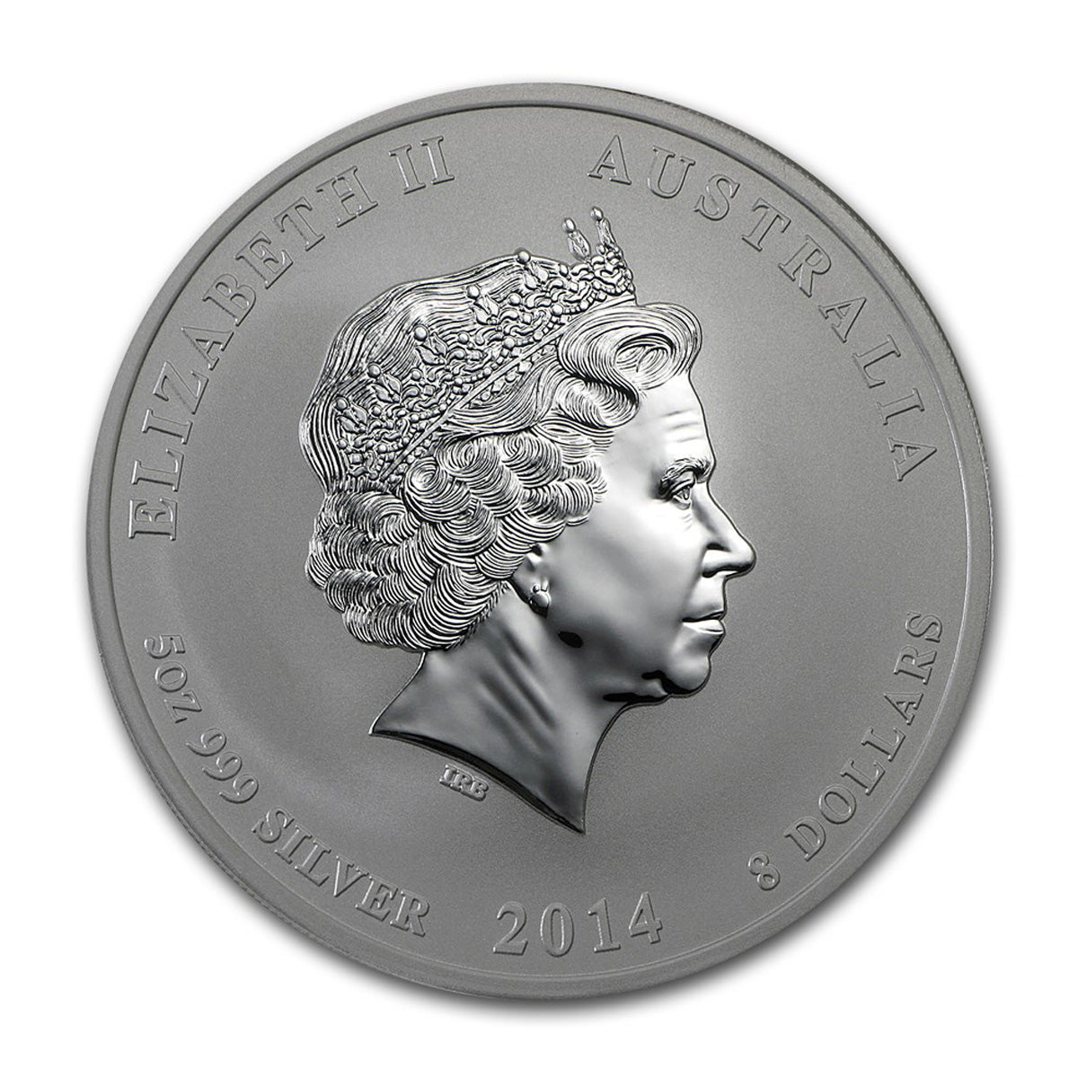 2014 Australia $8 Year of the Horse 5oz .999 Silver (No Tax) - Capsule Scr/Scuff