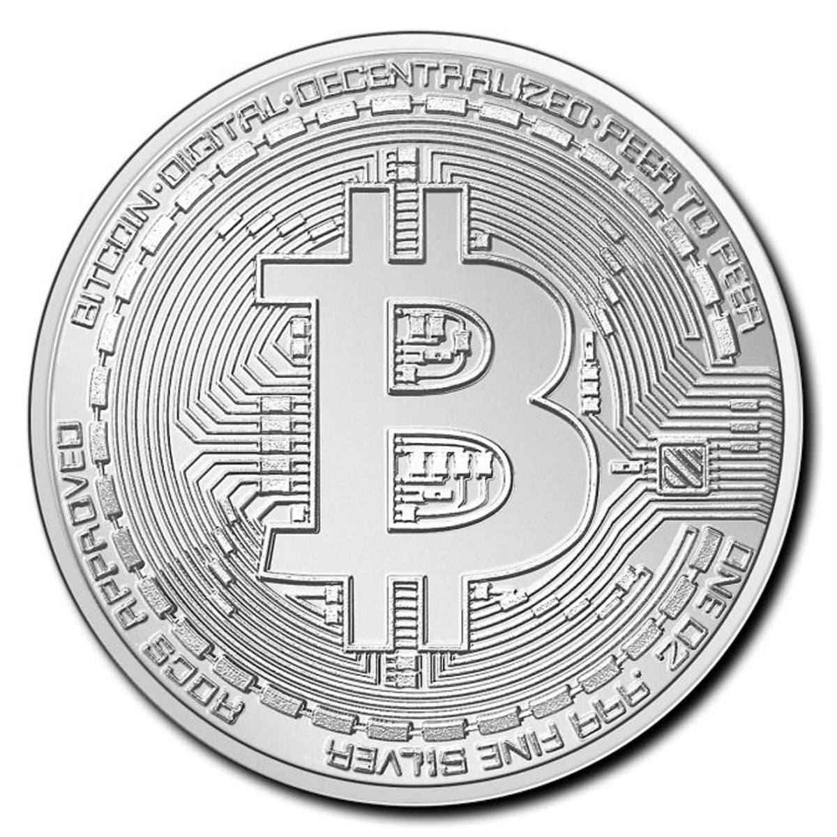 2020 Chad 5,000 Francs Bitcoin 1oz. Silver Coin (No Tax) Flaws