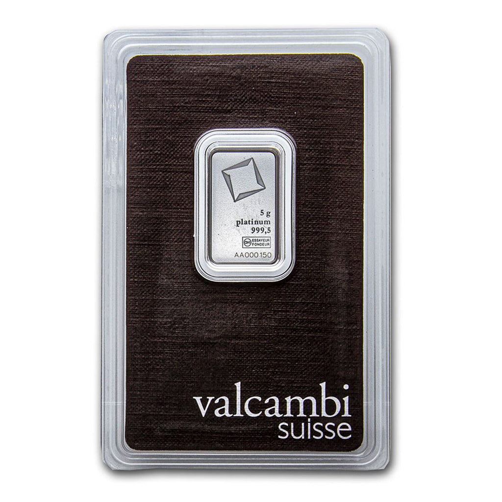 Valcambi Suisse 5g .9999 Platinum Bar in Original Package (No Tax)
