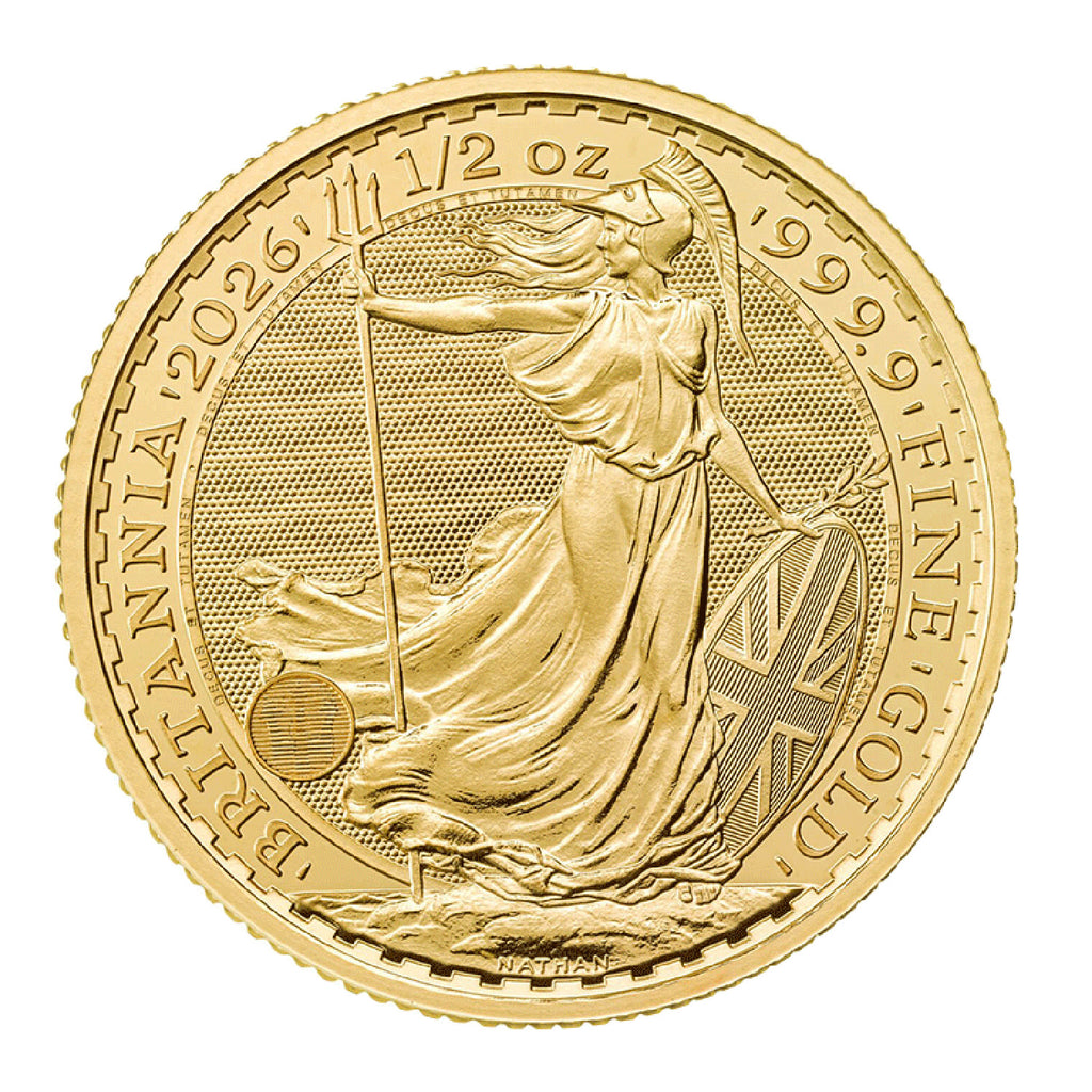 2026 Great Britain £50 Britannia 1/2oz .9999 Gold (No Tax) - No CREDIT CARD OR PAYPAL.