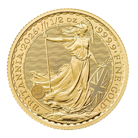 2026 Great Britain £50 Britannia 1/2oz .9999 Gold (No Tax) - No CREDIT CARD OR PAYPAL.