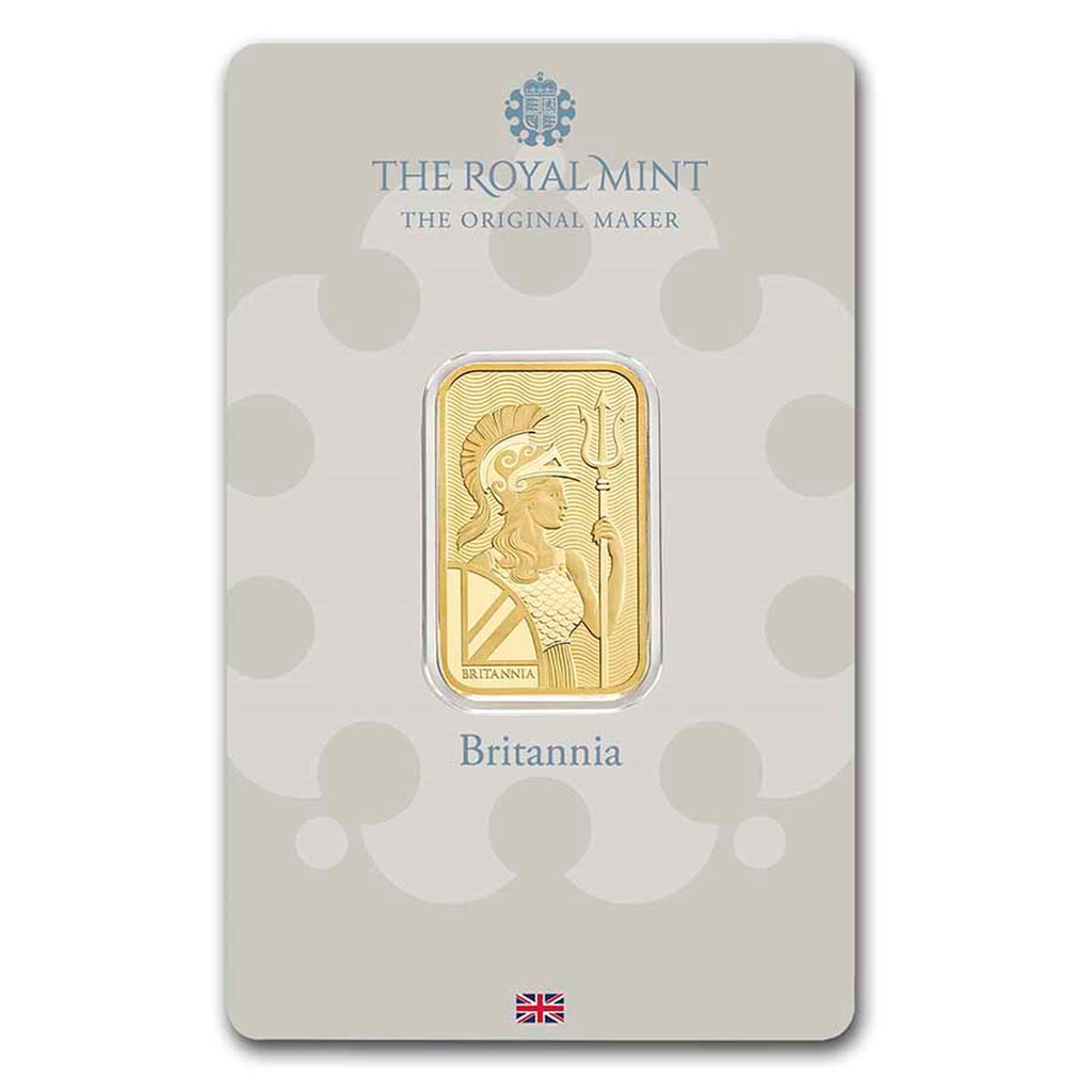 The Royal Mint 10g Britannia .9999 Gold Bar (No Tax) Package Scratched