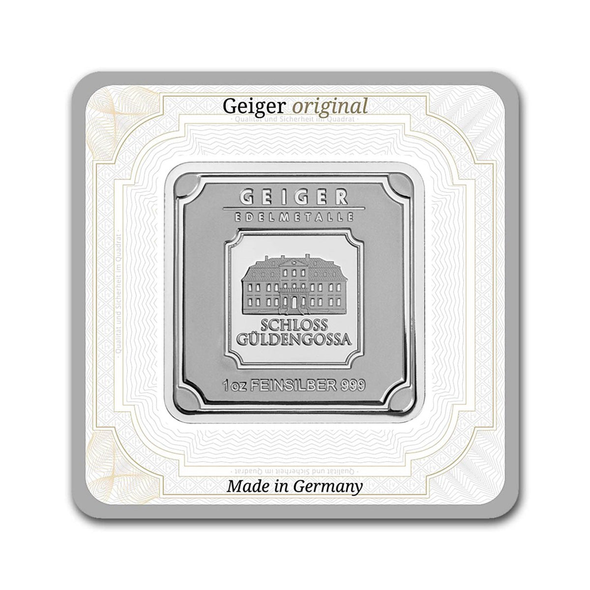 Geiger Edelemetalle 1oz Silver Bar in Capsule (No Tax) Light toning