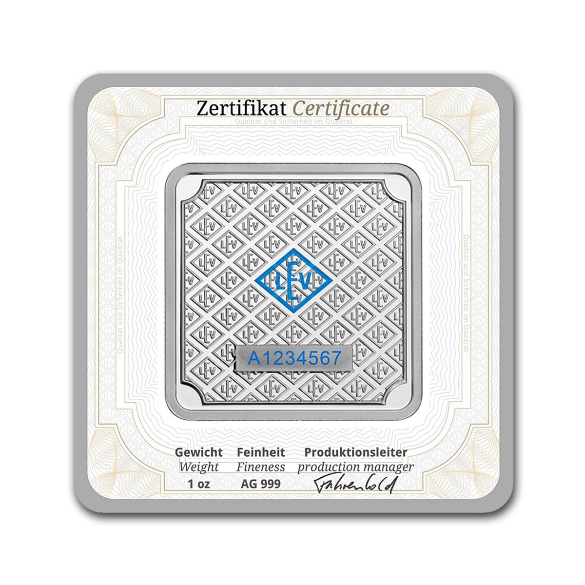 Geiger Edelemetalle 1oz Silver Bar in Capsule (No Tax) Light toning