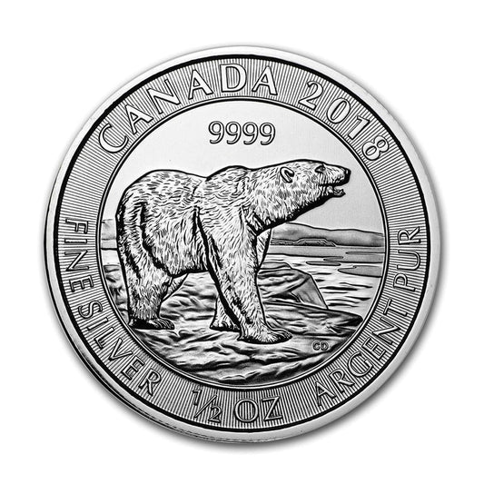 2018 Canada $2 Polar Bear 1/2oz. .9999 Fine Silver (No Tax)