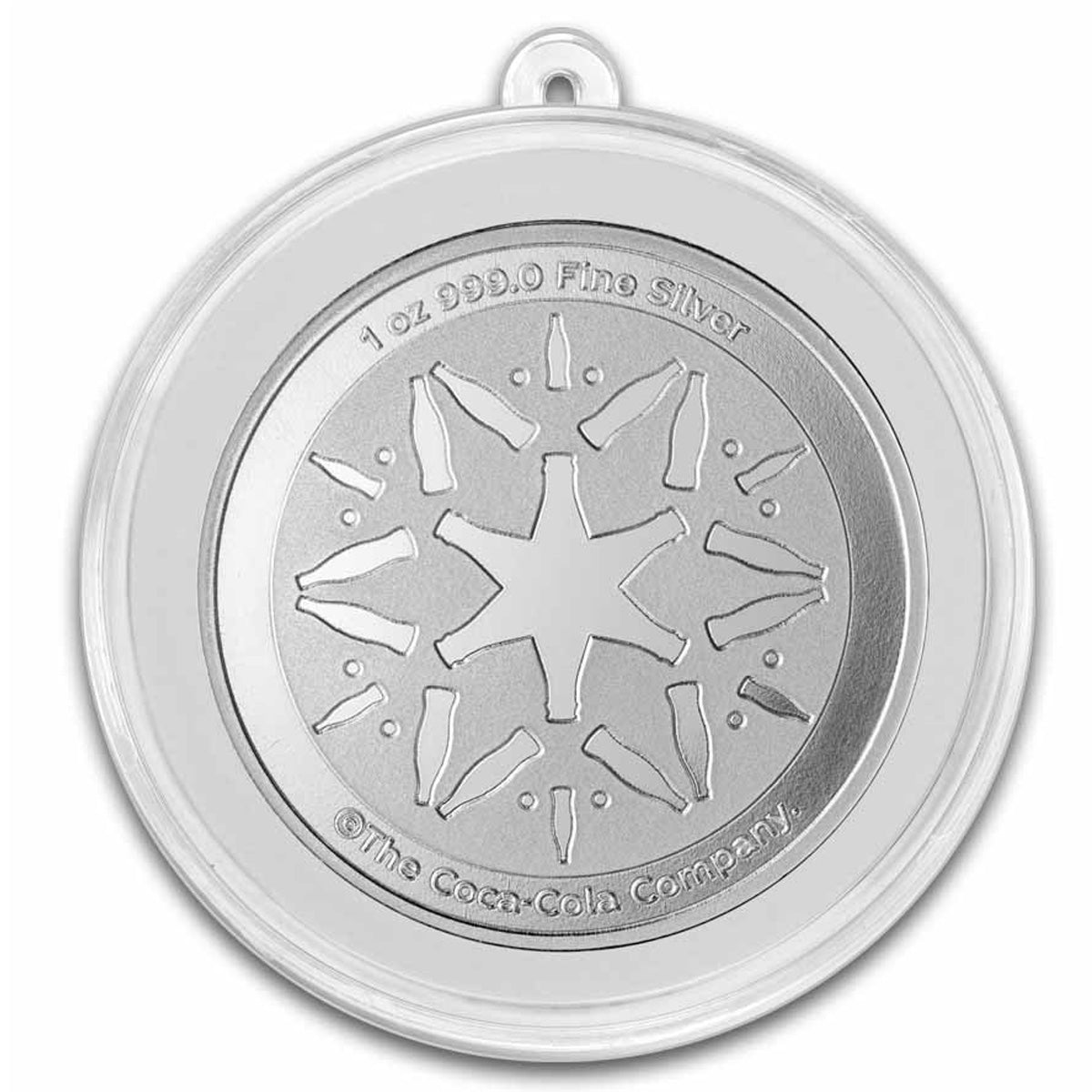 Coca-Cola® Colourized Holiday Ornament 1oz .999 Silver Round (No Tax)