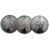 Lot of 3x 2022, 2024 & 2026 Canada 1oz Silver Maple Leafs. 3pcs (No Tax) Flaws
