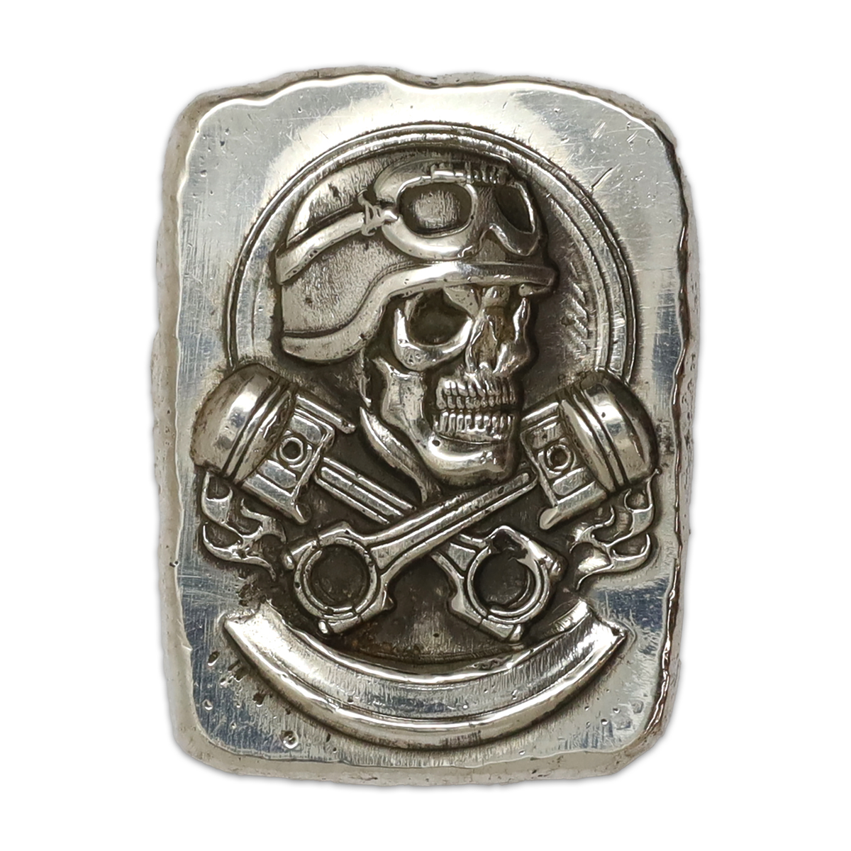 RSSC 1oz Skull Biker Bar .999 Fine Silver (No Tax)