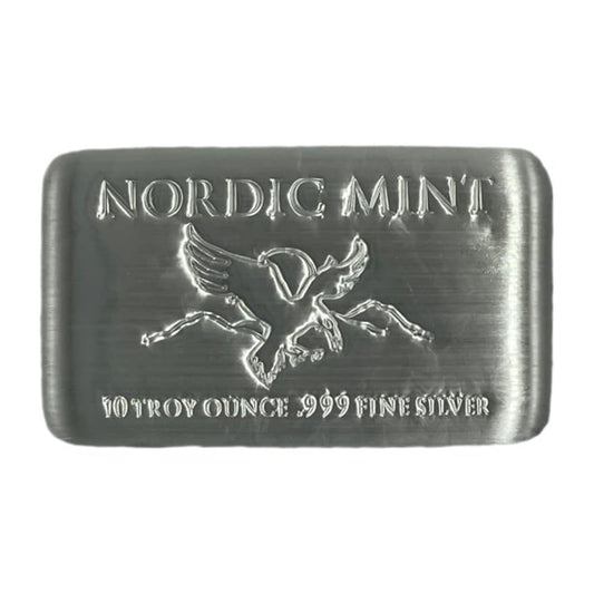 Nordic Mint 10oz .999 Fine Silver Bar (No Tax) May have scuffs on back