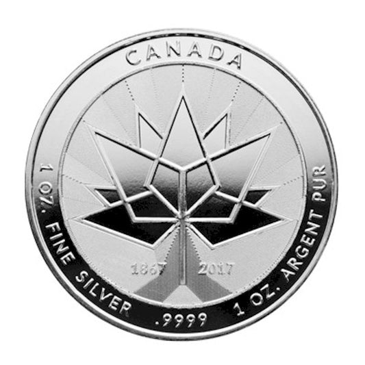 2017 Canada 150th Anniversary 1oz .9999 Silver Round (TAX Exempt) May be lightly toned