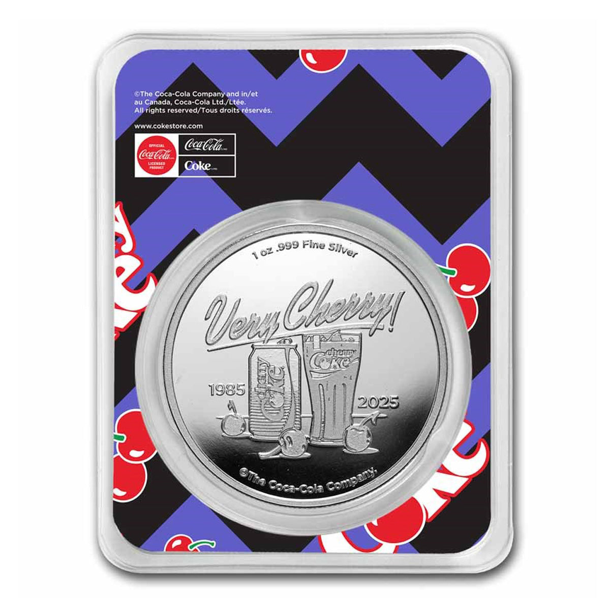 Coca-Cola® Colourized Cherry Coke® 1oz Silver Round in Special Card (No Tax)