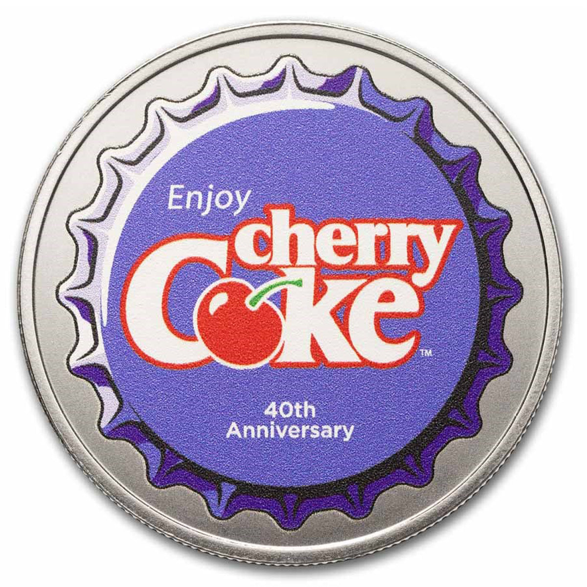 Coca-Cola® Colourized Cherry Coke® 1oz Silver Round in Special Card (No Tax)
