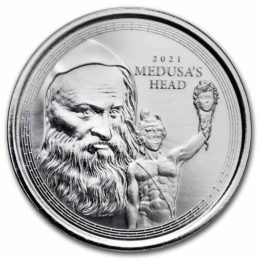 2021 Gibraltar £1 Perseus with the Head of Medusa 1oz Silver (No Tax)