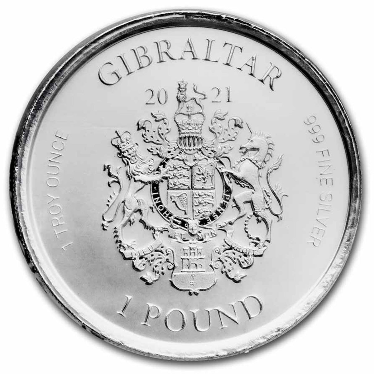 2021 Gibraltar £1 Perseus with the Head of Medusa 1oz Silver (No Tax)