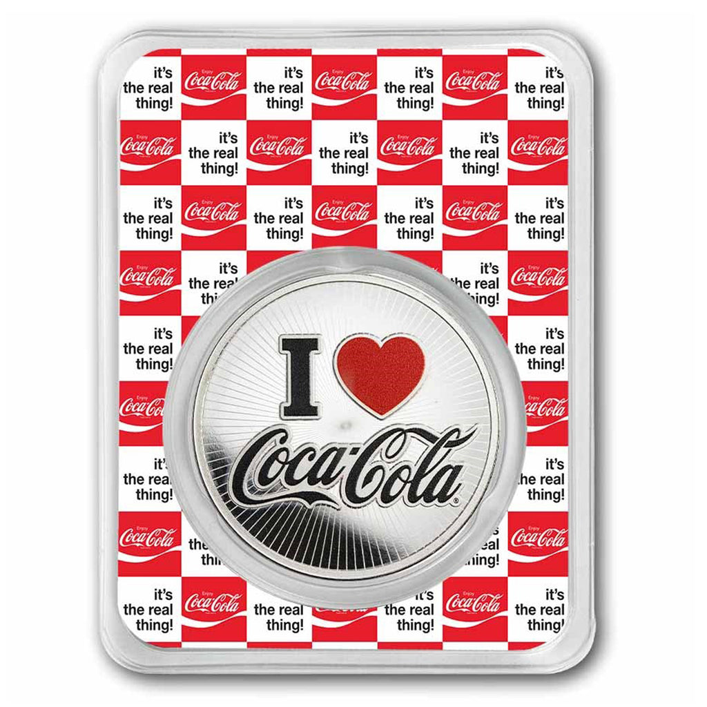 Coca-Cola® Colourized 140 Years Anniversary 1oz Silver Round (No Tax)