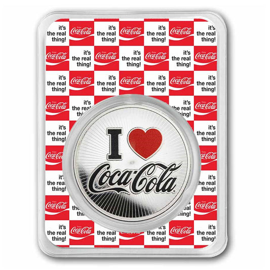 Coca-Cola® Colourized 140 Years Anniversary 1oz Silver Round (No Tax)
