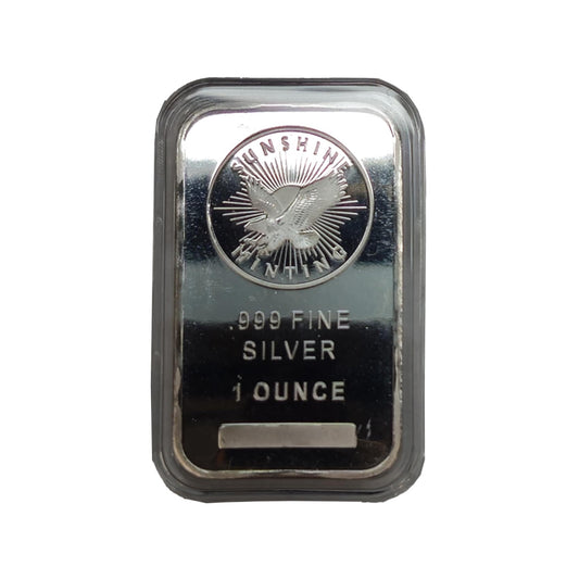 Sunshine Mint Encapsulated 1oz .999 Silver Bar (No Tax) Flaws