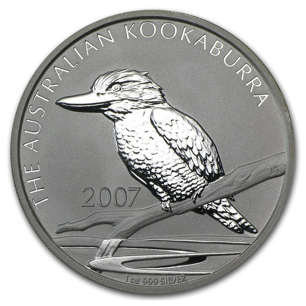 2007 Australia $1 Kookaburra 1oz .999 Fine Silver (No Tax) Capsule Scuff/Scr
