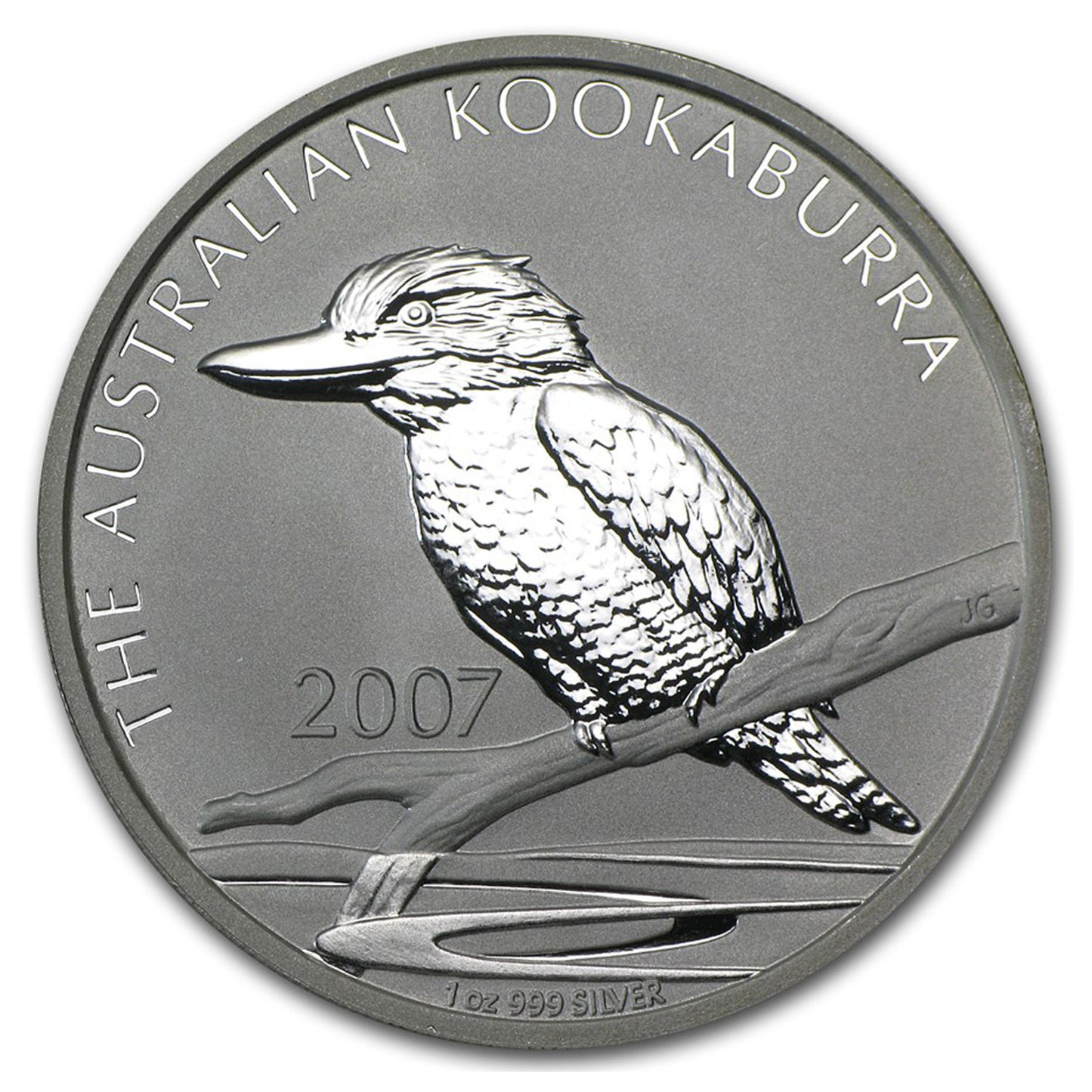 2007 Australia $1 Kookaburra 1oz .999 Fine Silver (No Tax) Capsule Scuff/Scr