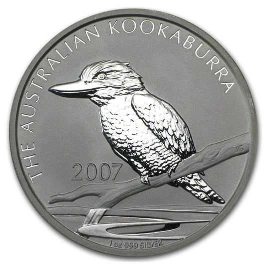2007 Australia $1 Kookaburra 1oz .999 Fine Silver (No Tax) Capsule Scuff/Scr