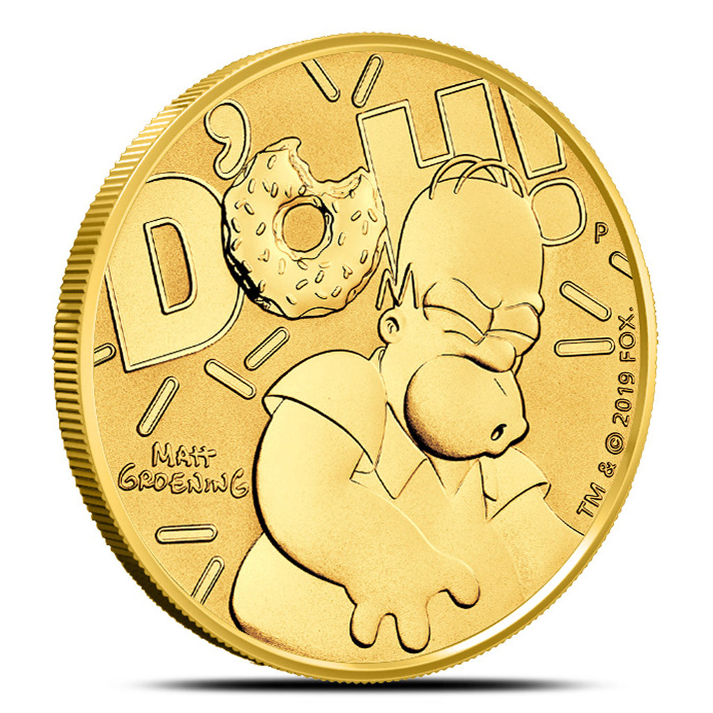 2020 Tuvalu $100 The Simpsons: Homer 1oz .9999 Gold (No Tax) NO CREDIT CARDS or PAYPAL