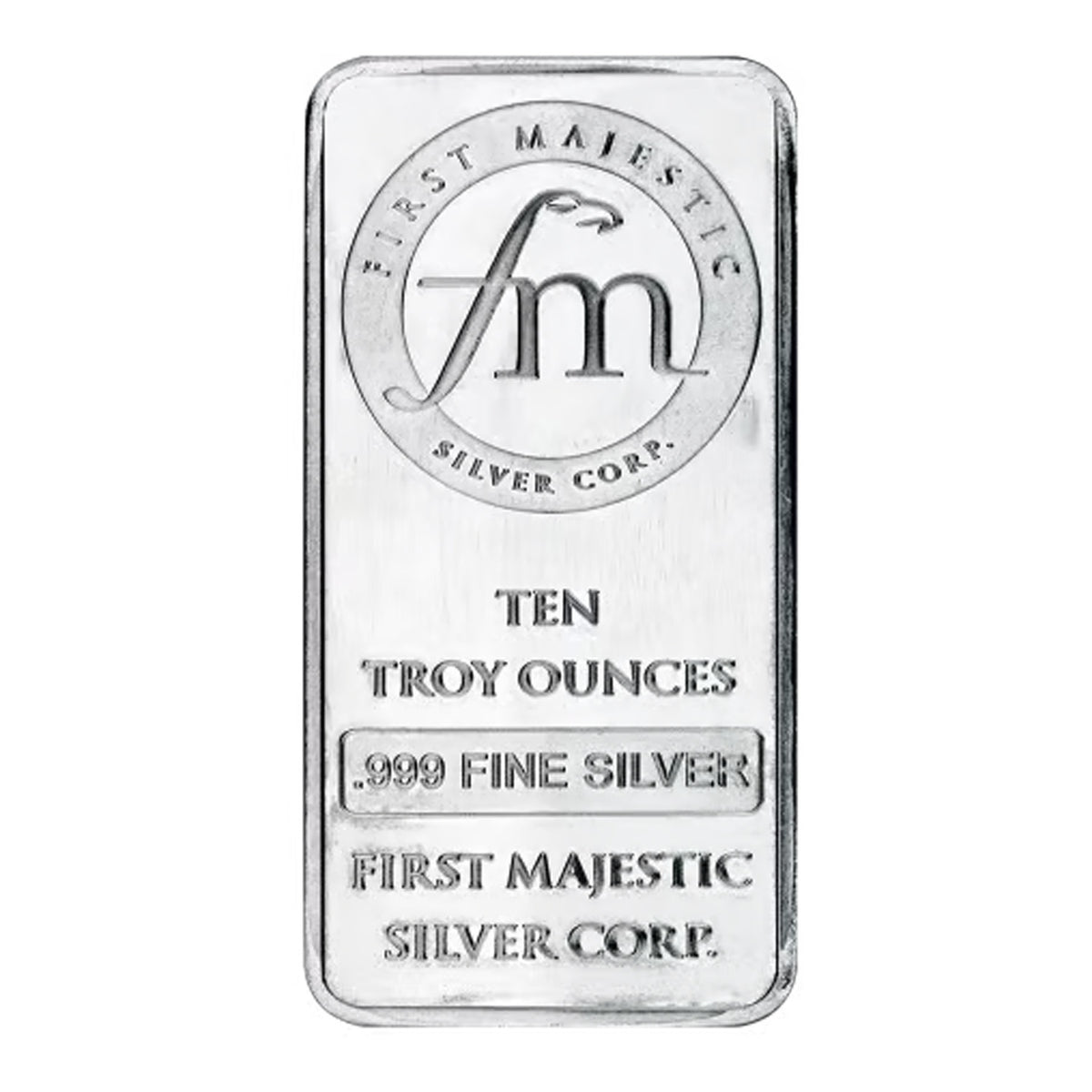First Majestic Silver Corp. 10oz .999 Silver Bar (No Tax) Flaws