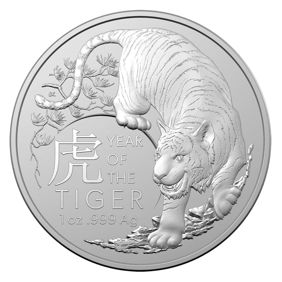 2022 Australia $1 Lunar Year of the Tiger 1oz .9999 Silver (No Tax) Capsule Scr