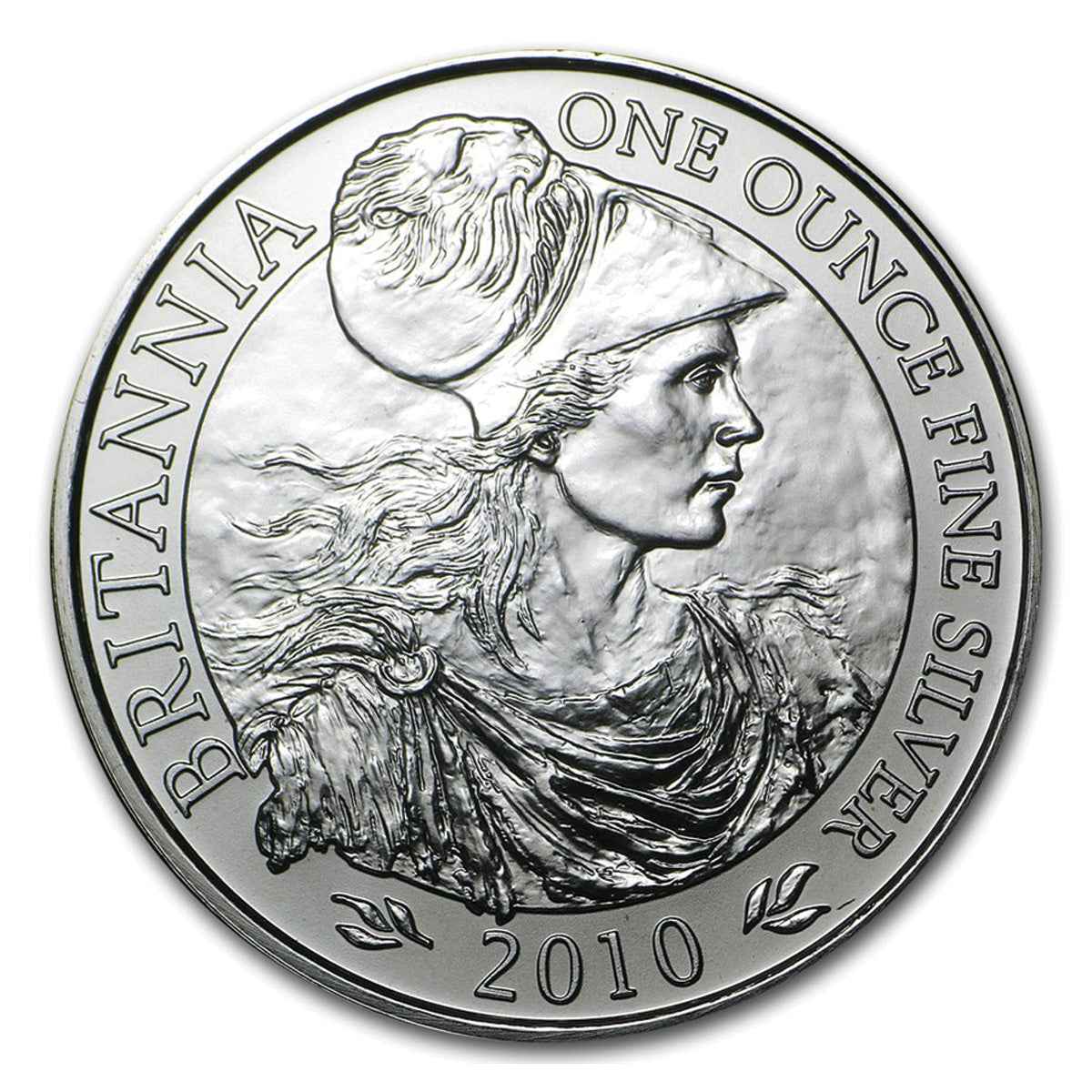 2010 Great Britain £2 Britannia 1oz .958 Fine Silver (White Tone Spots) No Tax