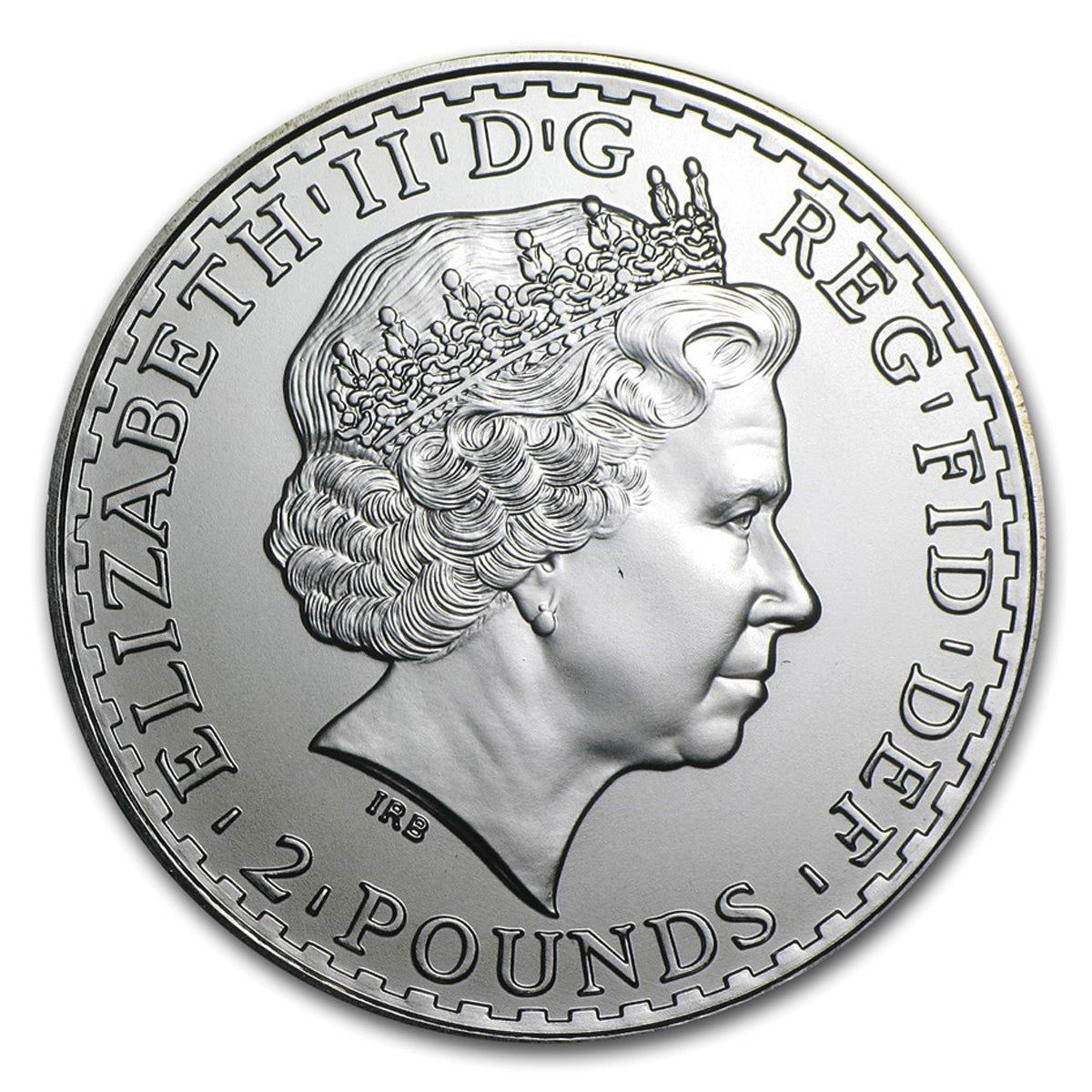 2010 Great Britain £2 Britannia 1oz .958 Fine Silver (White Tone Spots) No Tax