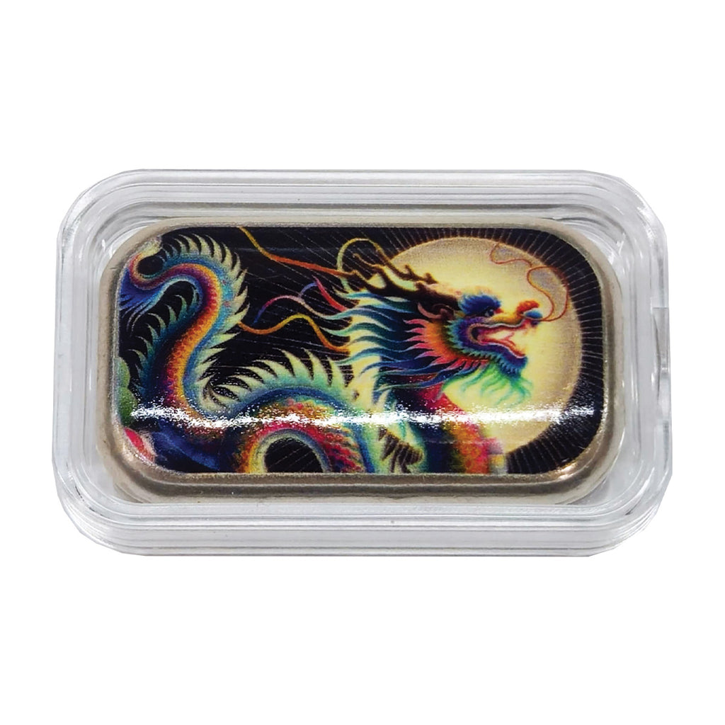 Chinese Moon Dragon 2oz .999 Silver Art Bar (No Tax) #76 of 499 Minted!