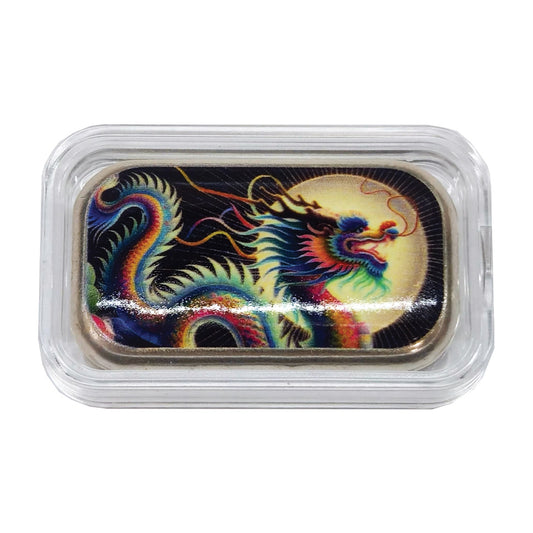 Chinese Moon Dragon 2oz .999 Silver Art Bar (No Tax) #76 of 499 Minted!