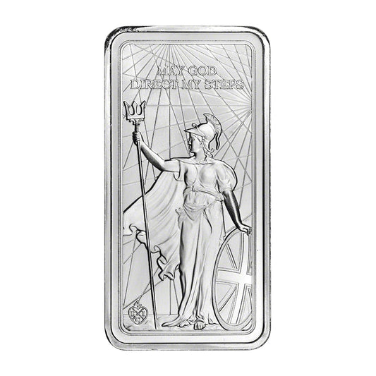 2022 St. Helena £10 Standing Britannia 10oz .999 Silver Bar (No Tax) Flaws