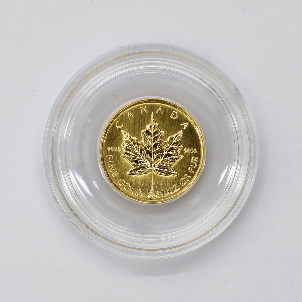 1993 Canada $1 1/20oz Gold Maple Leaf in Blue Case (No Tax) Sleeve Flaws