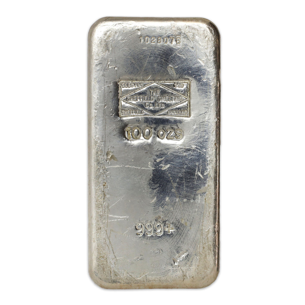 LOCAL PICKUP ONLY: Vintage 100oz Sheffield Smelting Co Silver Bar (No Tax) See descript. - No Credit Cards/Paypal