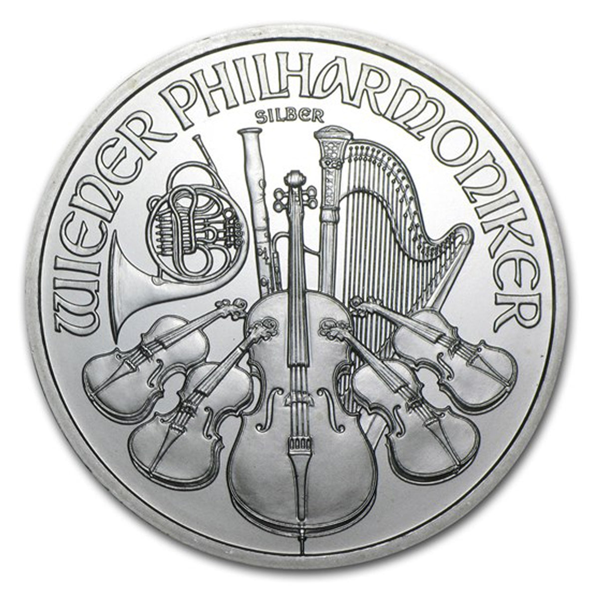 2010 Austria 1.5 Euro Philharmonic .999 Silver (No Tax) Light Toning