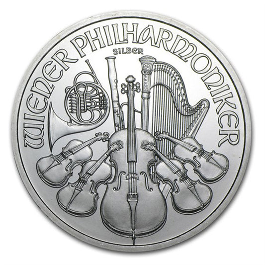 2010 Austria 1.5 Euro Philharmonic .999 Silver (No Tax) Light Toning