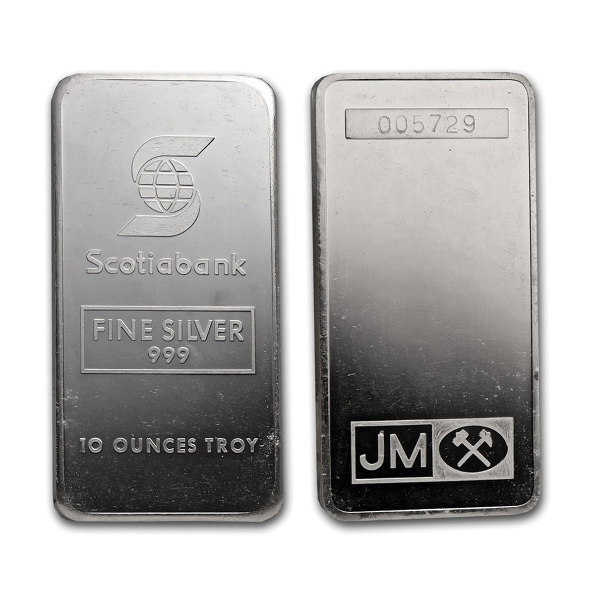 Vintage Scotiabank JM 10oz Silver Bar (No Tax) Mintage <10,000 - Lightly Toned