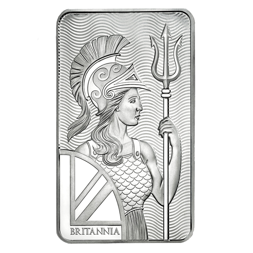 Royal Mint 10oz Britannia .999 Fine Silver Bar (No Tax) Minor Tone Spot