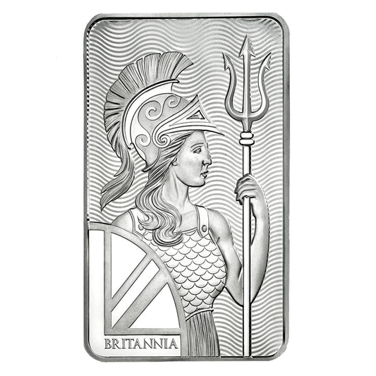 Royal Mint 10oz Britannia .999 Fine Silver Bar (No Tax) Minor Tone Spot