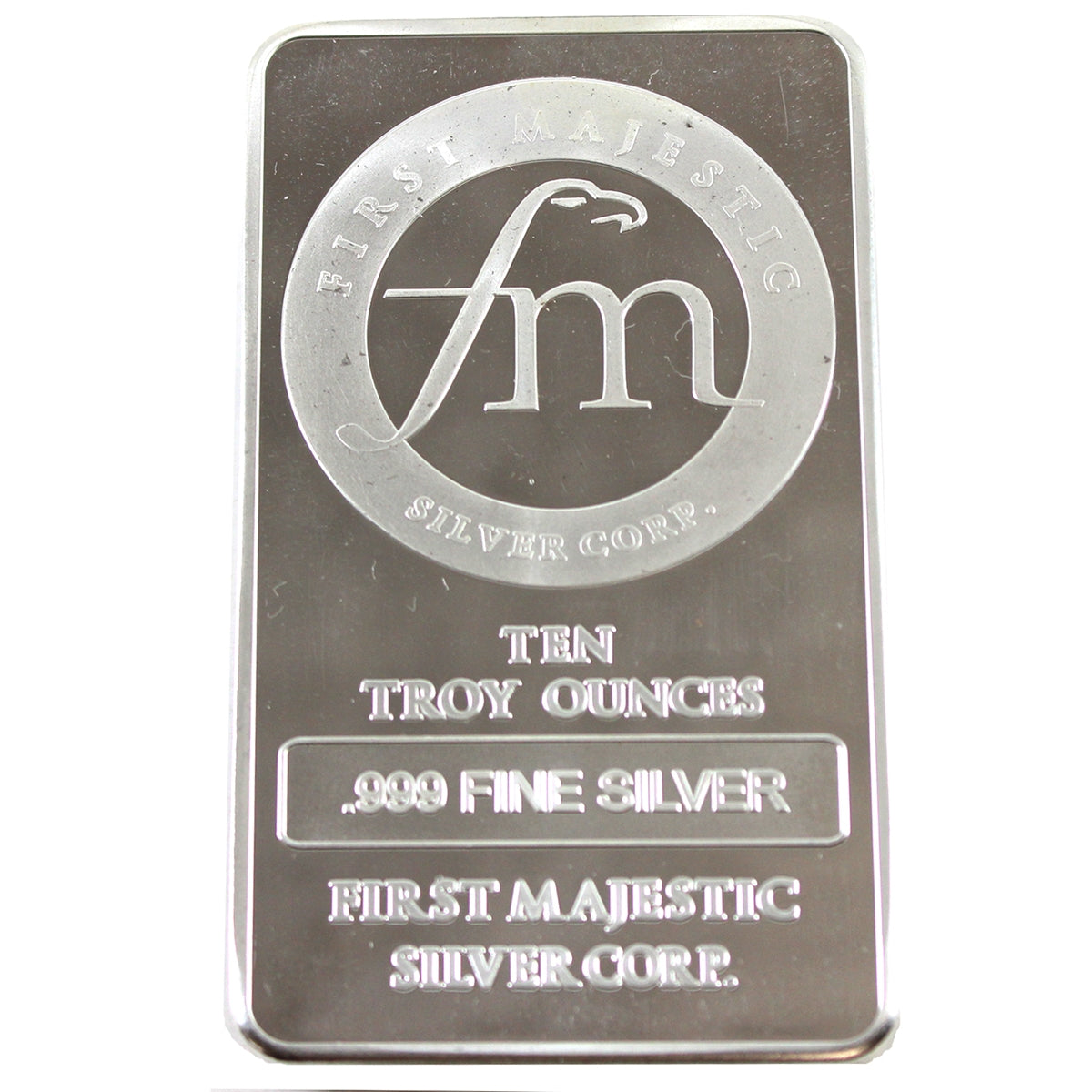 First Majestic Silver Corp. 10oz .999 Silver Bar (No Tax) Flaws