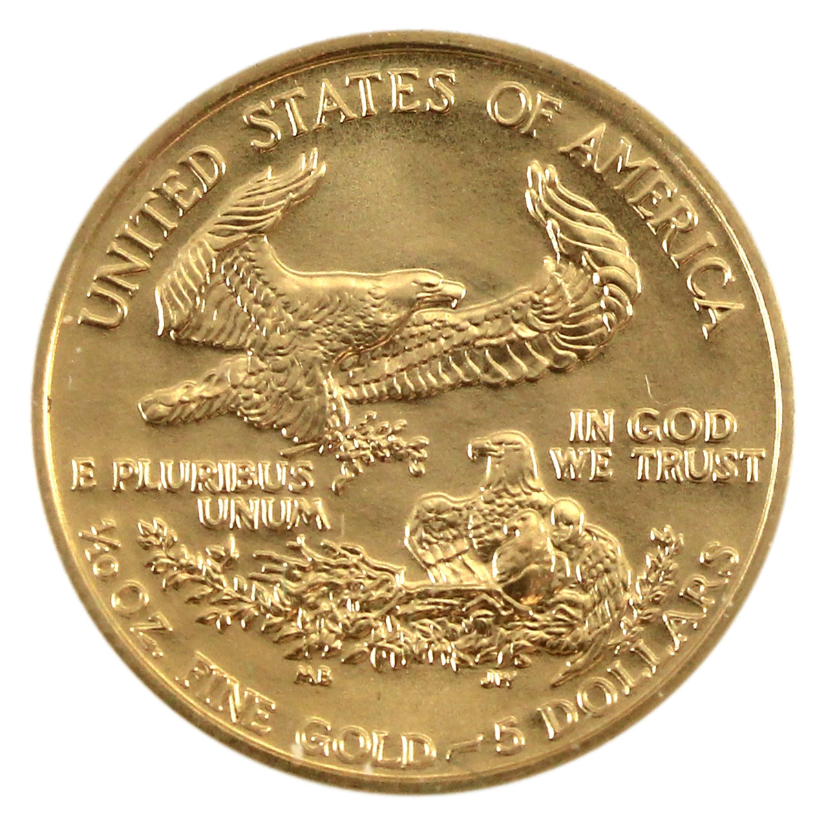 1992 USA $5 Gold Eagle (1/10oz. Gold Content) with CoA in Case (Box lightly damaged) No Tax