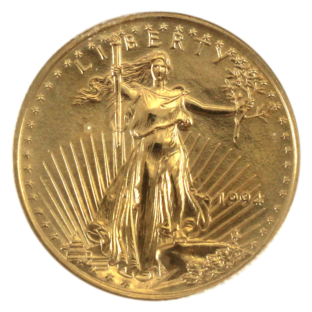 1994 USA $5 Gold Eagle (1/10oz. Gold Content) Spot, capsule scuffed (No Tax)
