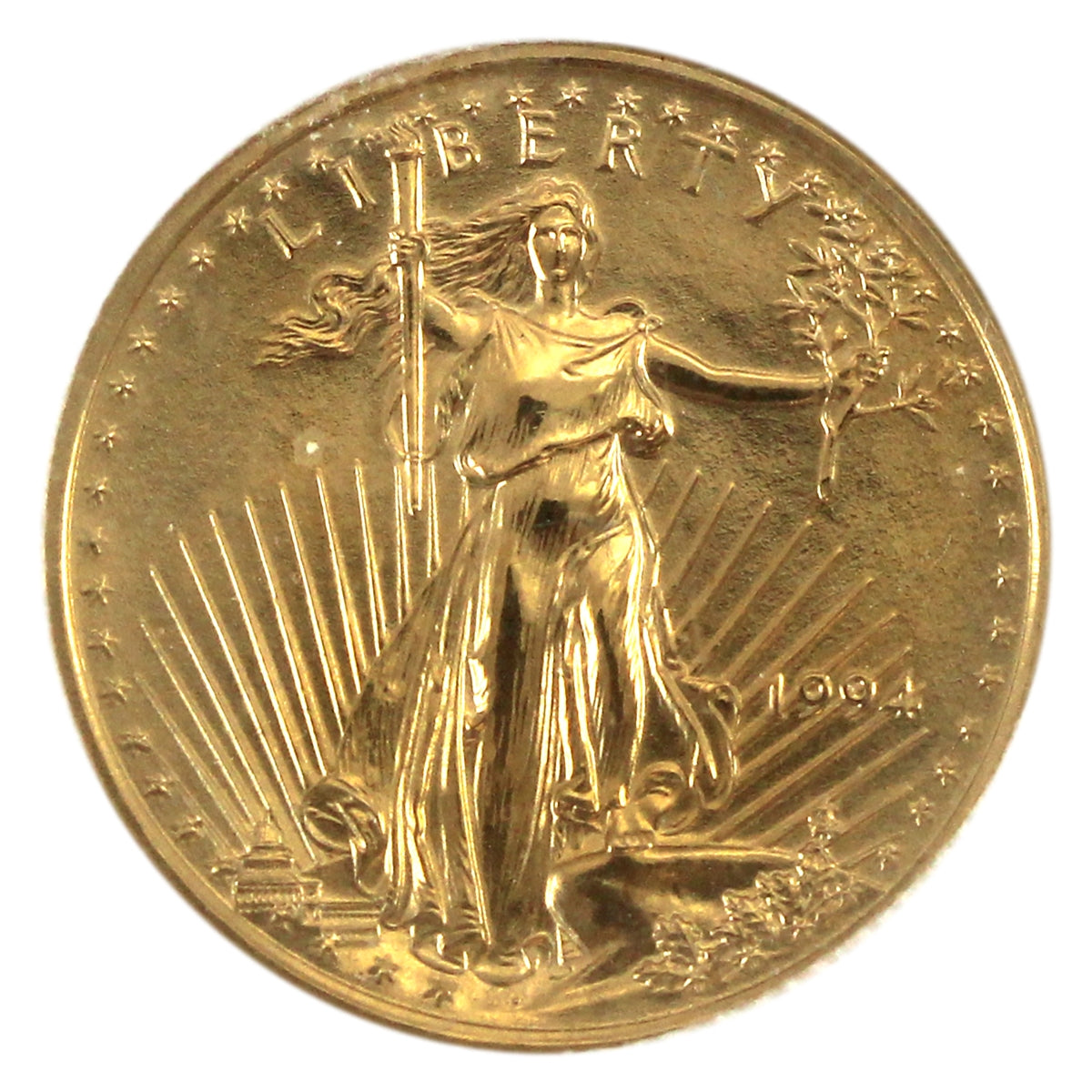 1994 USA $5 Gold Eagle (1/10oz. Gold Content) Spot, capsule scuffed (No Tax)