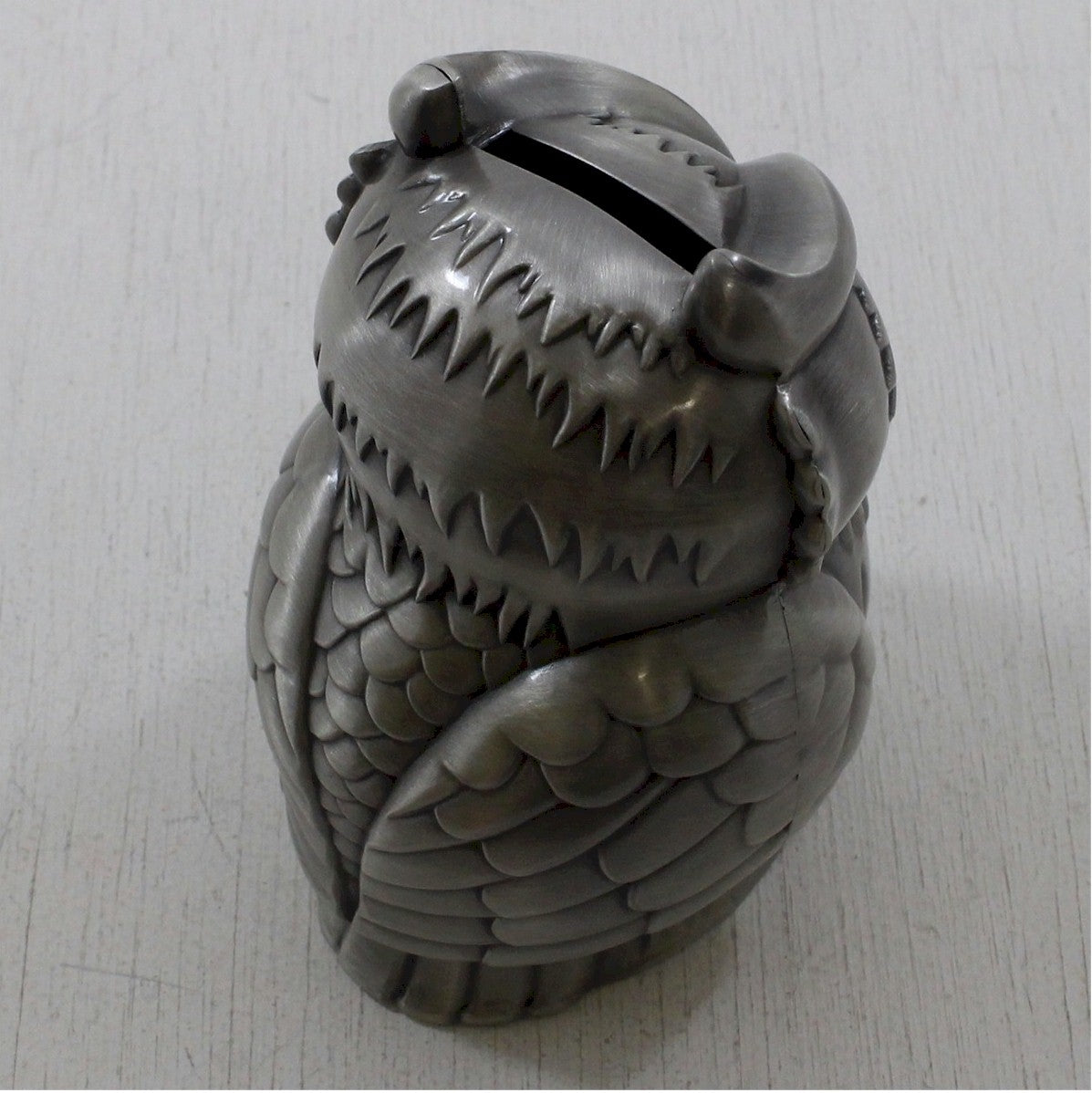 Money Bank: Silver Owl with glass eyes