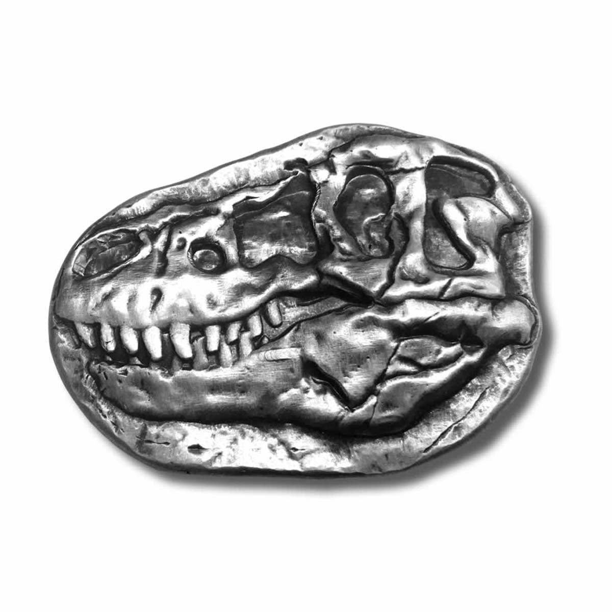 Monarch T-Rex Dinosaur Fossil 3oz. .999 Fine Silver Bar (No Tax) Toned