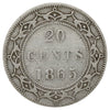 1865 Newfoundland 20-cents, Fine (F12) Scratched