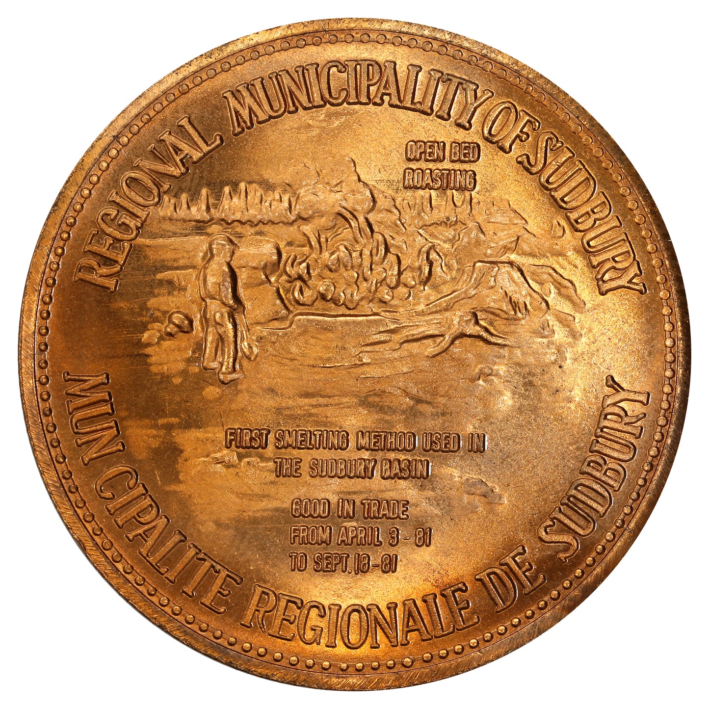 1981 Sudbury, Ontario, $2 Trade Token: Lumbering & Early Smelting
