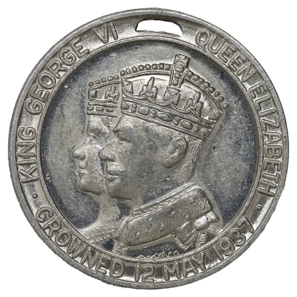 1937 George VI & Elizabeth Coronation Medallion with Ribbon: Fear God, Honour the King